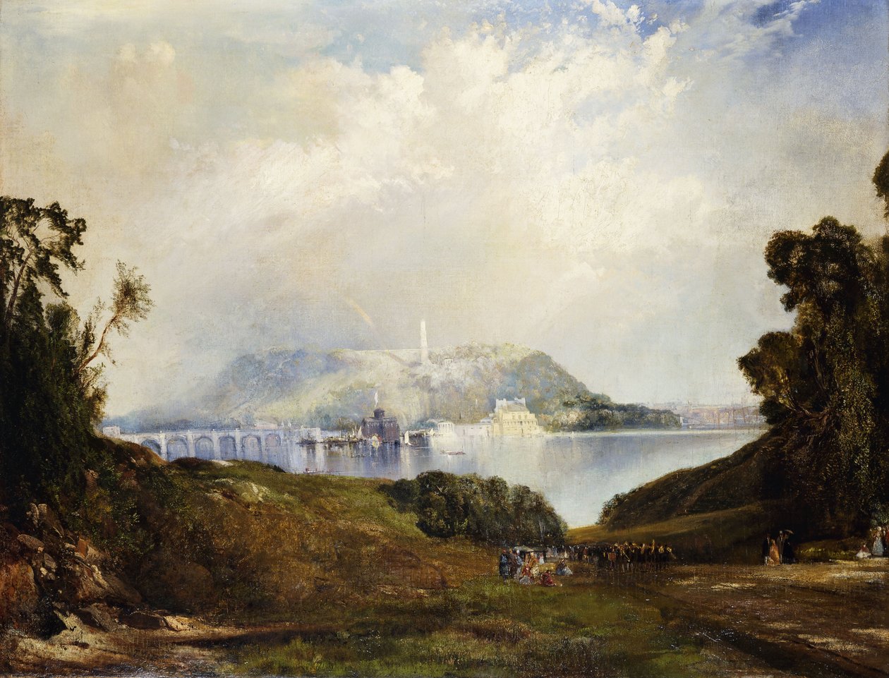 Vista para o Fairmont Waterworks, Filadélfia, de Thomas Moran