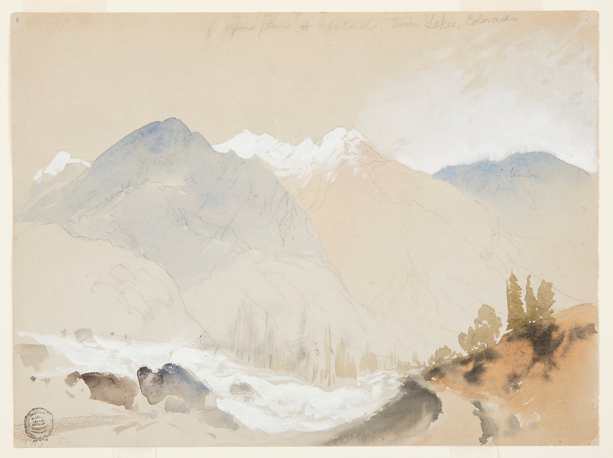 Alpine Pass em Cascade, Twin Lakes, Colorado de Thomas Moran
