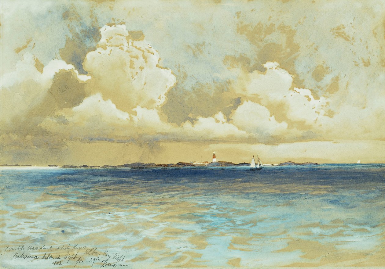 Luz da ilha de Bahama, 1883 de Thomas Moran