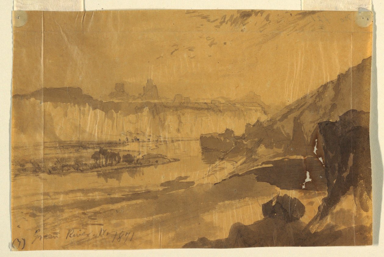 Desenho, Green River, Wyoming, 1871 de Thomas Moran