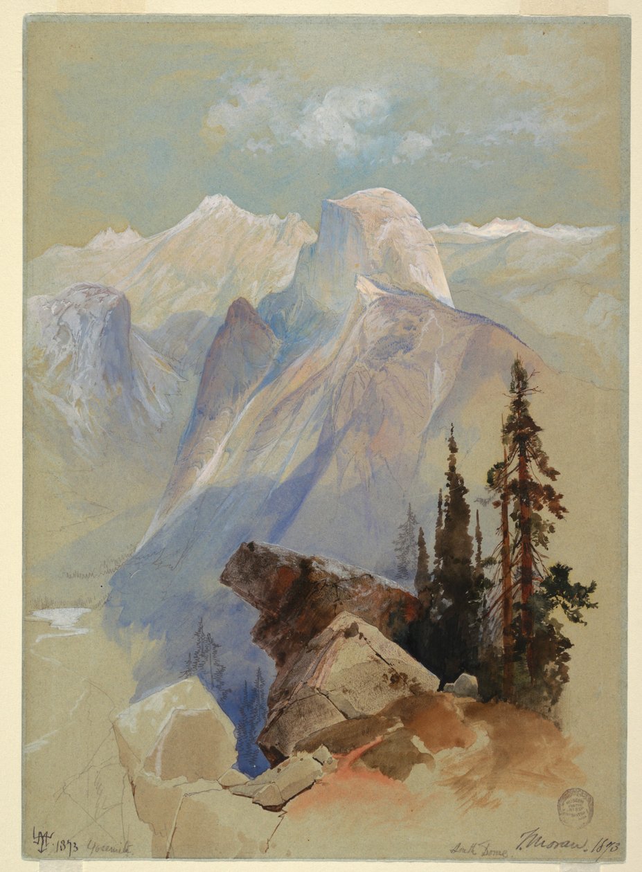 Desenho, Half Dome, Yosemite, 1873 de Thomas Moran