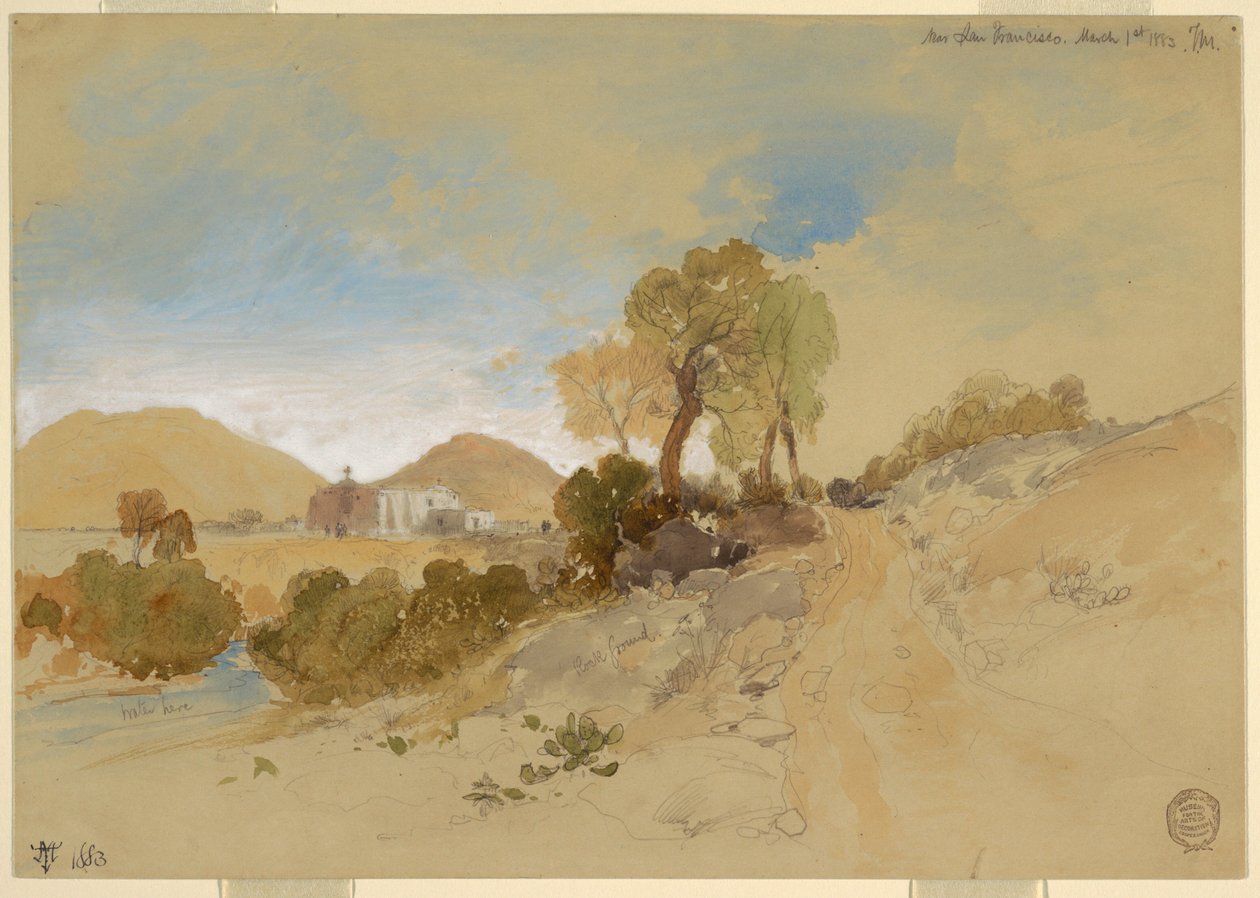 Desenho, perto de São Francisco, México, 1 de março de 1883 de Thomas Moran