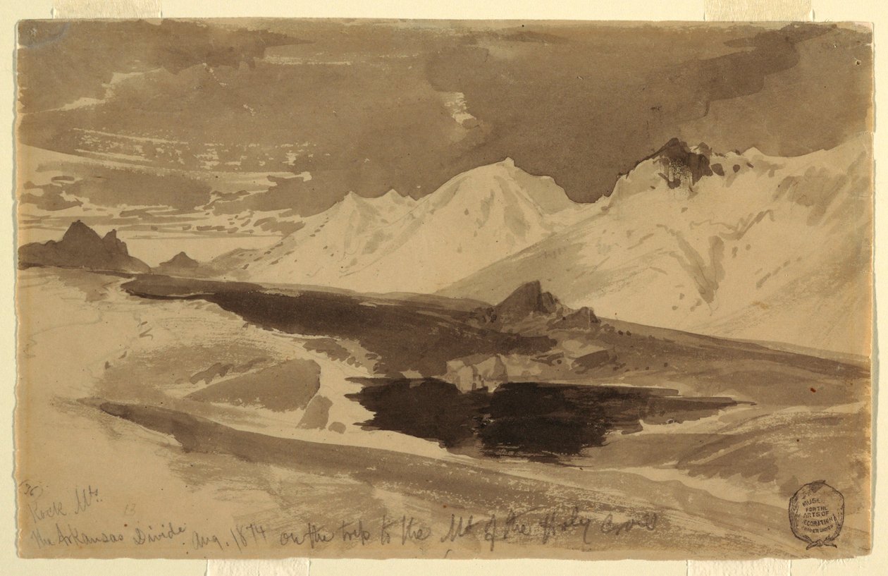 Desenho, The Arkansas Divide, agosto de 1874 de Thomas Moran