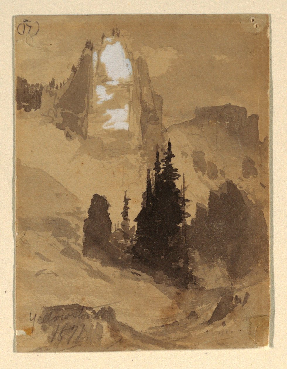 Desenho, Yellowstone, 1871 de Thomas Moran