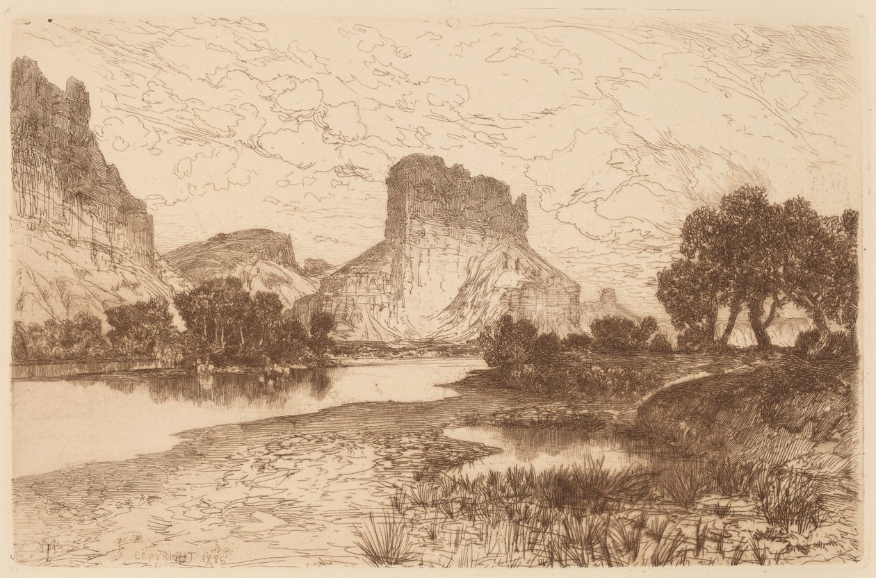 Green River, território de Wyoming de Thomas Moran