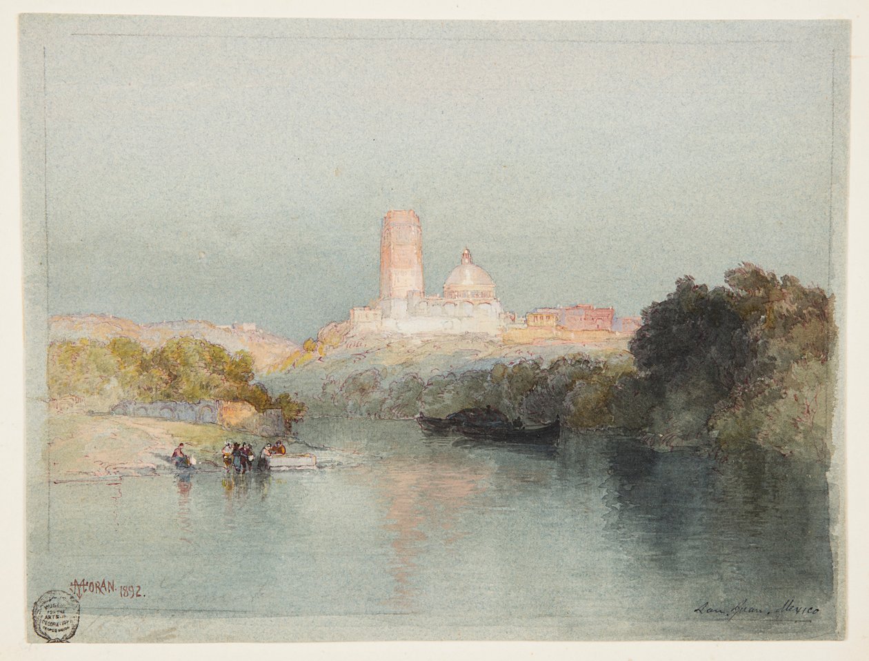 Fazenda no Rio Lerma, San Juan, México de Thomas Moran