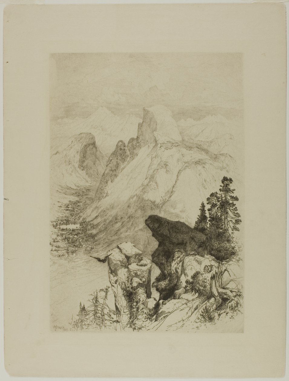 Half-Dome, vista do Moran Point de Thomas Moran