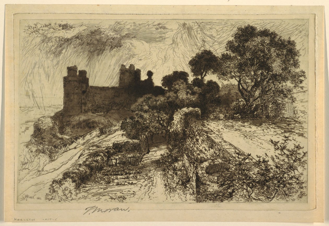 Castelo de Harlech, norte de Gales de Thomas Moran