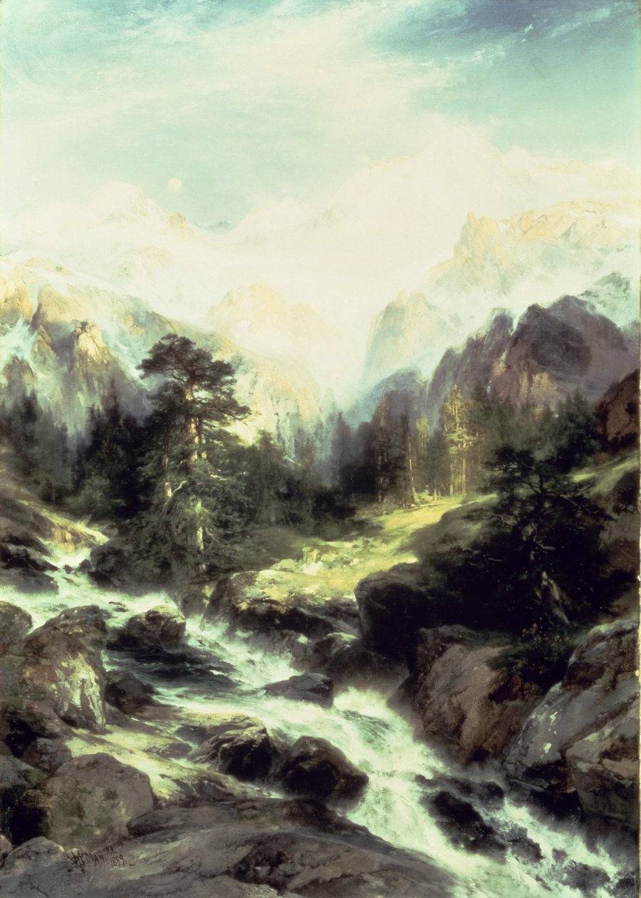 Na cordilheira de Teton, 1899 de Thomas Moran