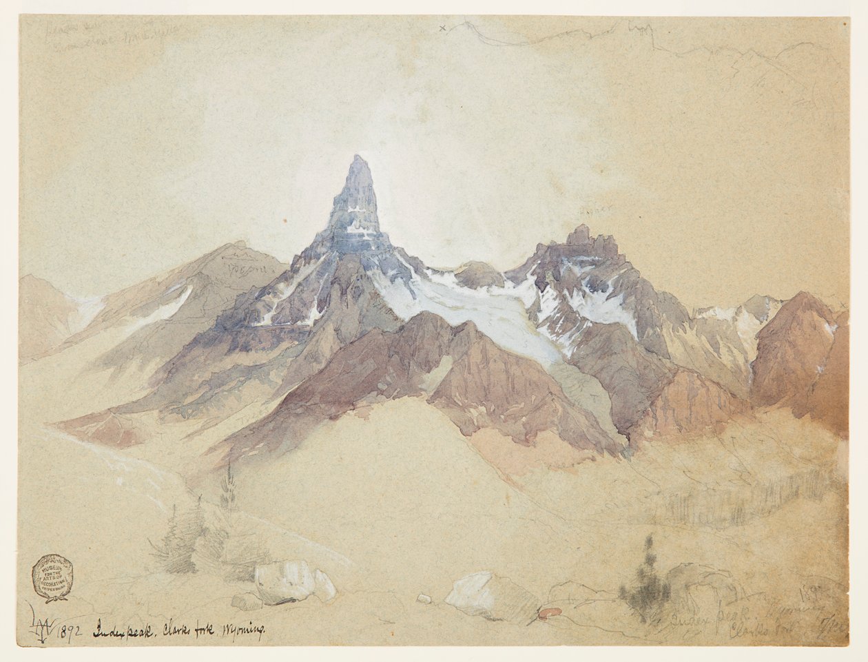 Index Peak, Clarks Fork, Wyoming de Thomas Moran