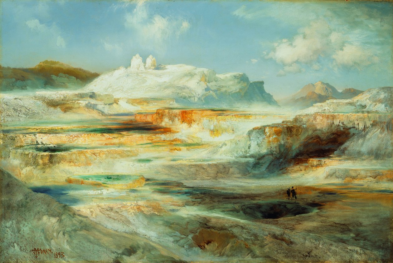 Terraço de Júpiter, Yellowstone, 1893 de Thomas Moran
