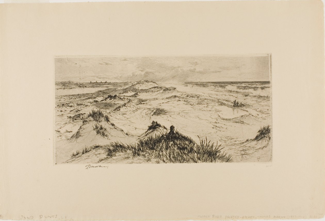 Olhando sobre as dunas de areia - Easthampton de Thomas Moran