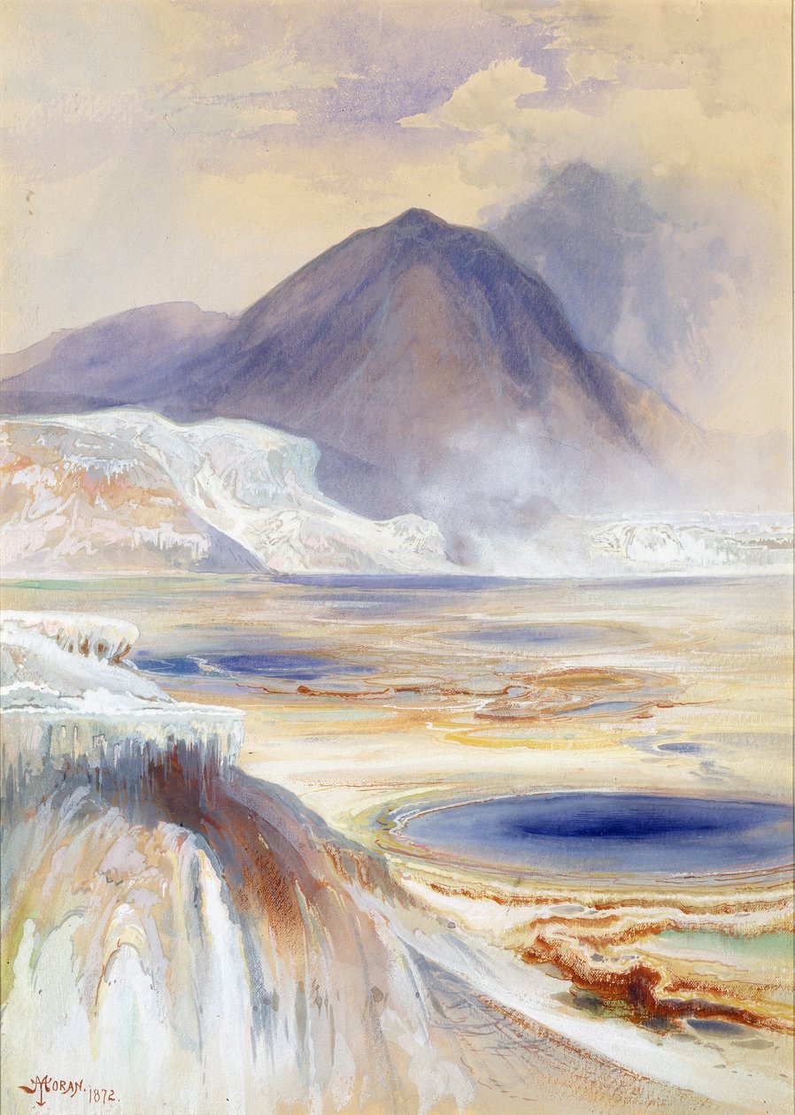 Mammoth Hot Springs, Yellowstone de Thomas Moran