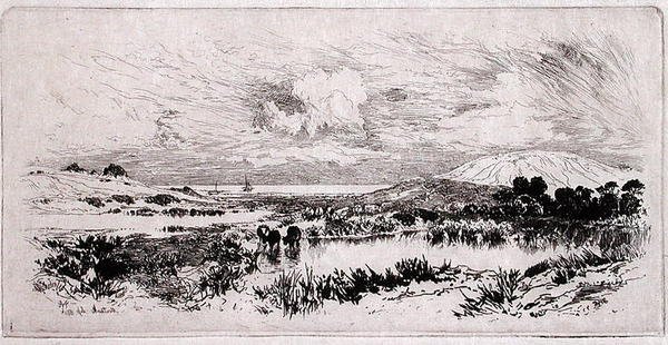 Lagoas de Montauk, Long Island de Thomas Moran