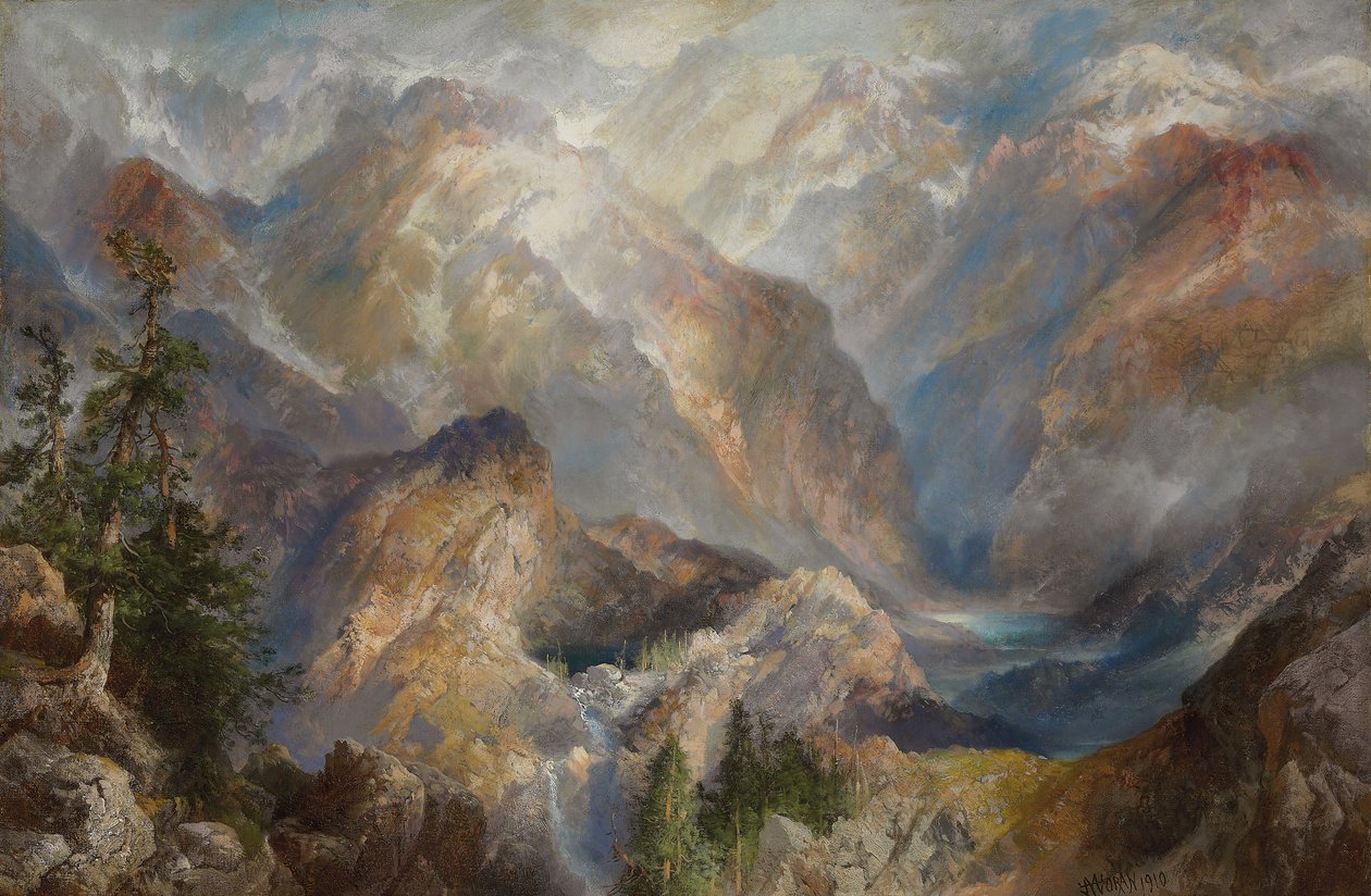 Manhã nas serras, Nevada, 1910 de Thomas Moran