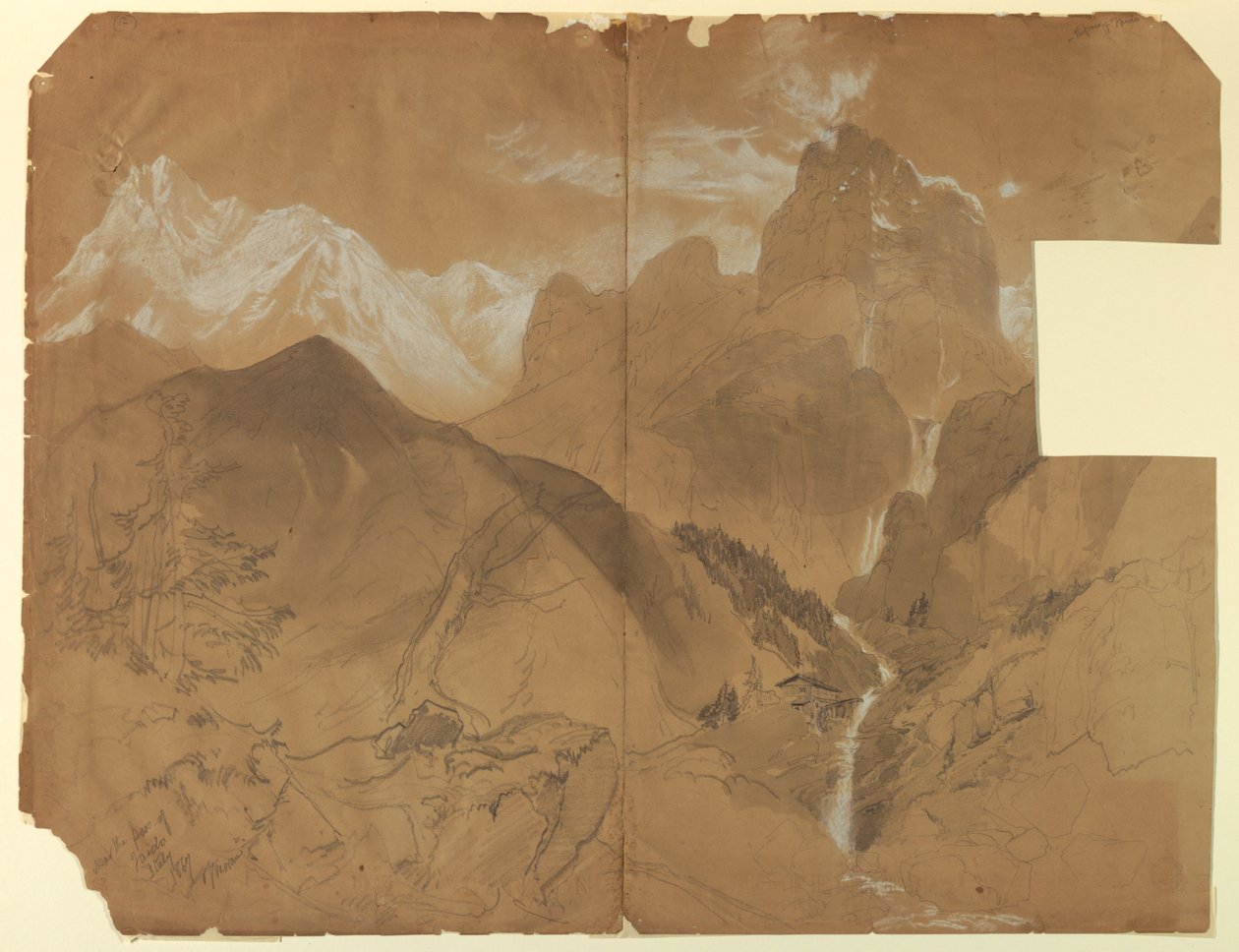 Perto do Passo de Faido, Itália de Thomas Moran