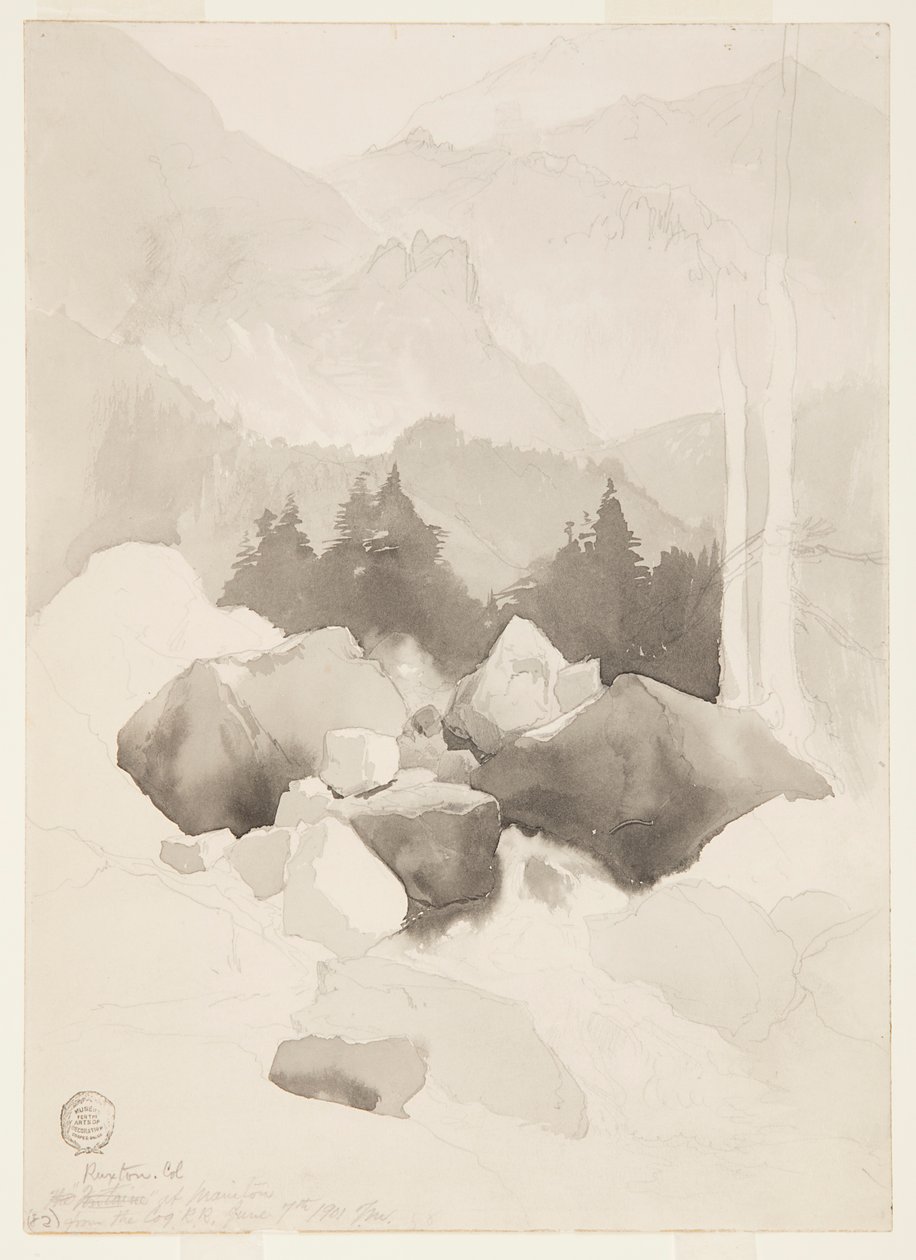 Estudo de Ruxton, Colorado de Thomas Moran