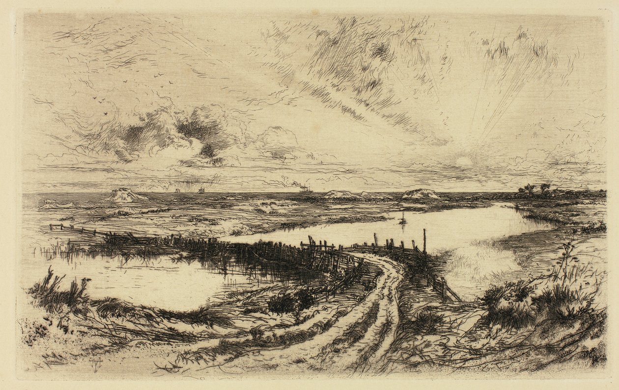 Nascer do sol — The Pond, East Hampton de Thomas Moran