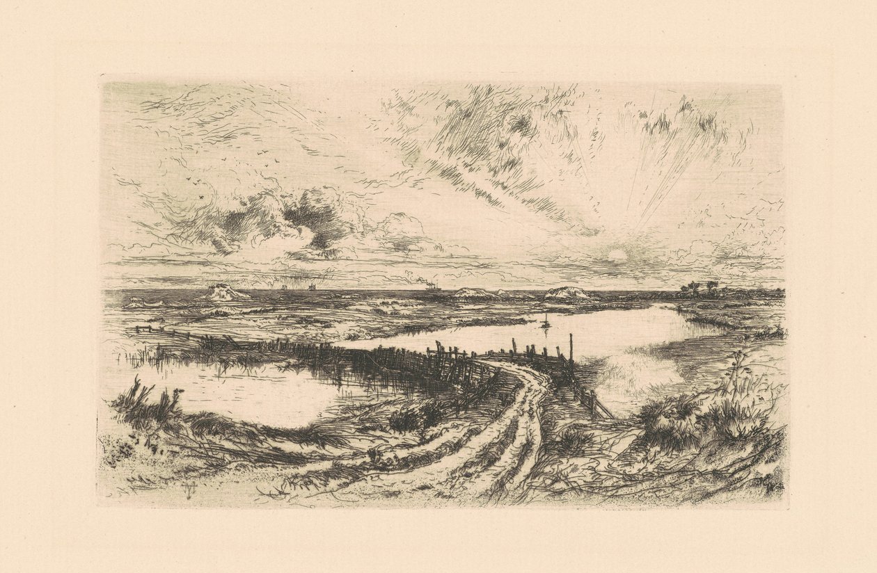 Nascer do sol - The Pond, Easthampton, Long Island de Thomas Moran