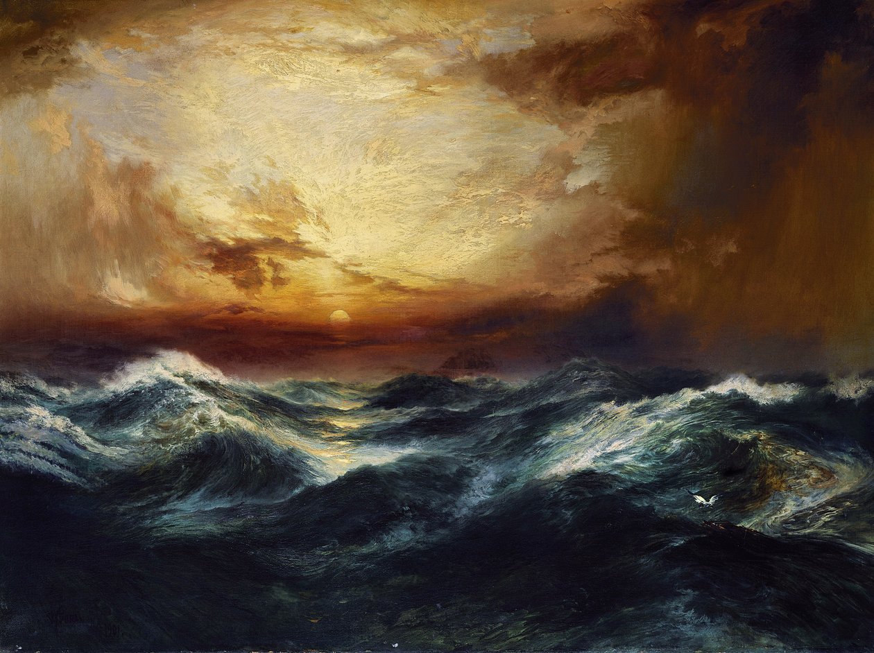 Pôr do sol após uma tempestade, 1901 de Thomas Moran