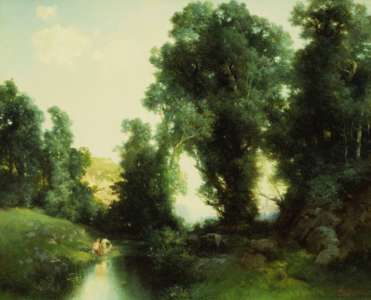 O Buraco de Banho, Cuernavaca, México, 1913 de Thomas Moran
