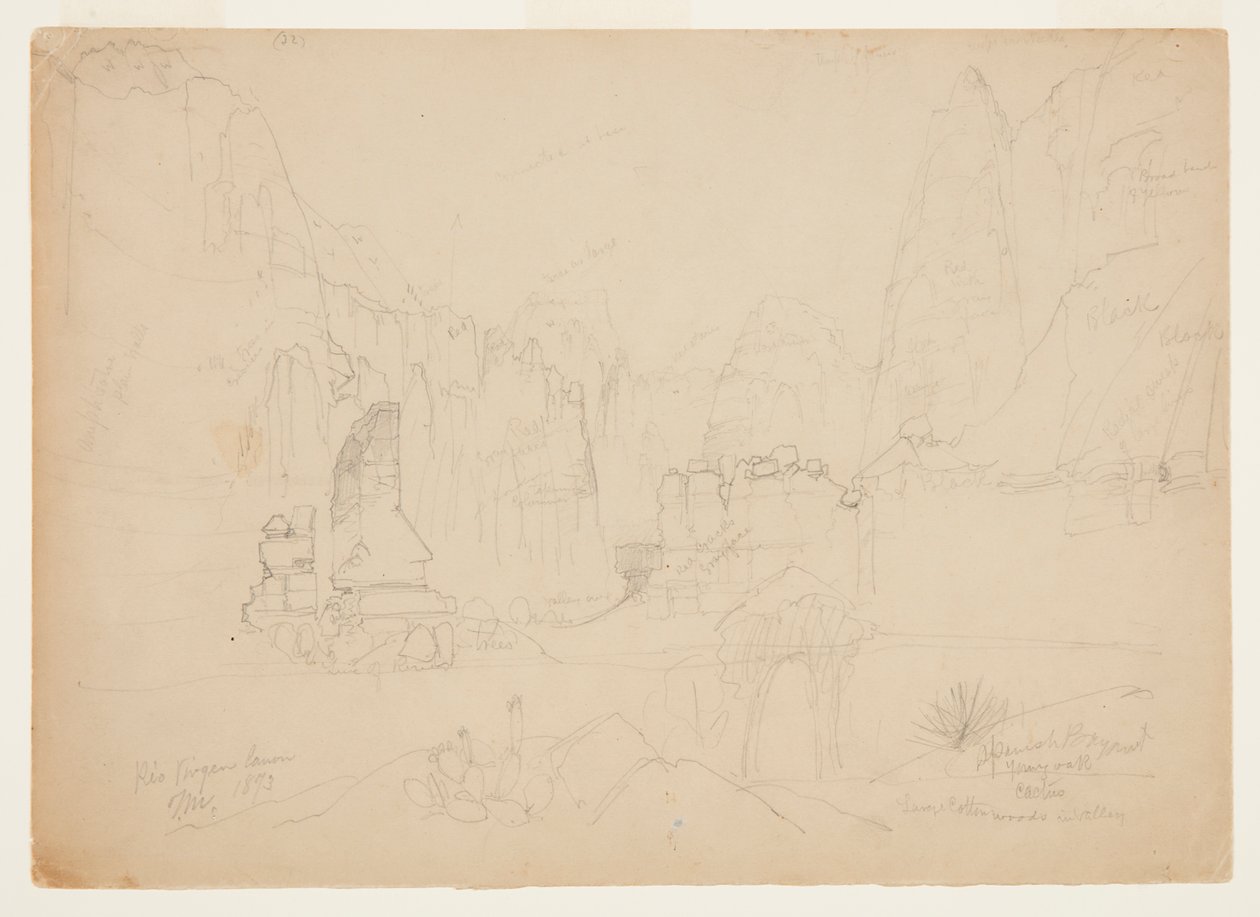 O Canyon do Rio Virgin, sul de Utah de Thomas Moran