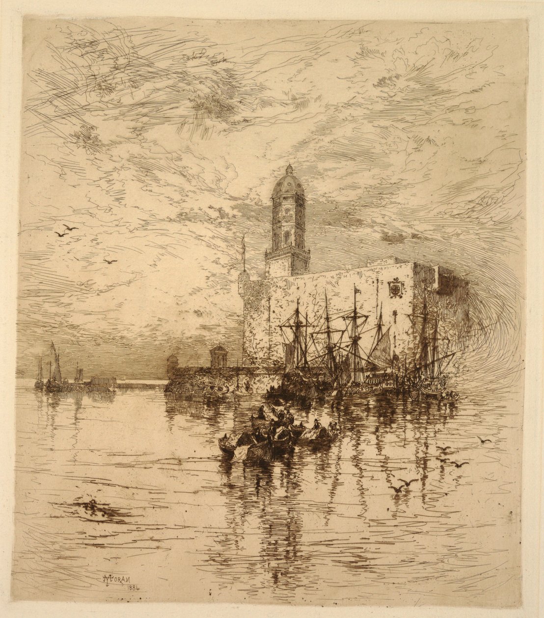O Castelo de San Juan de Ulloa, Vera Cruz, México de Thomas Moran