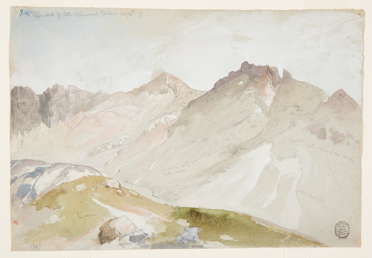 A extremidade superior de Little Cottonwood Canyon, Wasatch Range, perto de Ogden, Utah de Thomas Moran