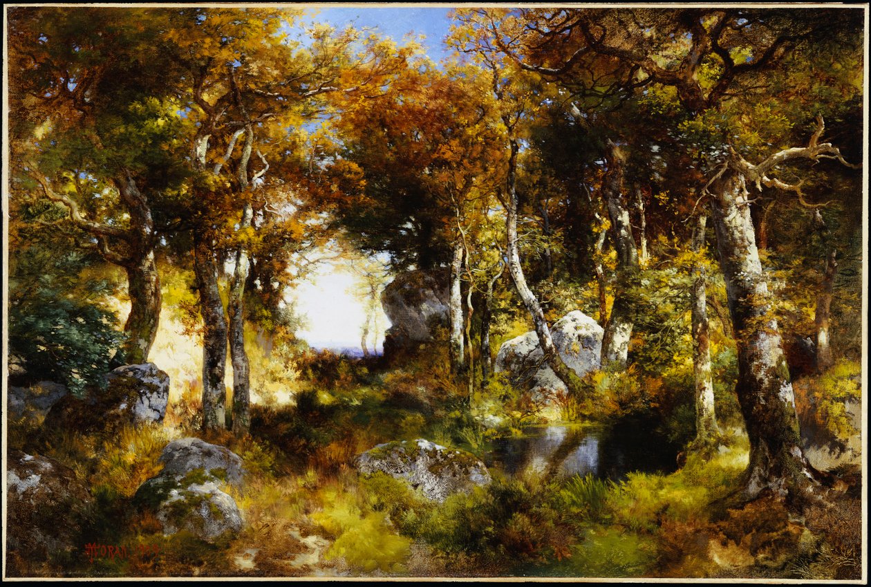 A piscina da floresta, 1909 de Thomas Moran