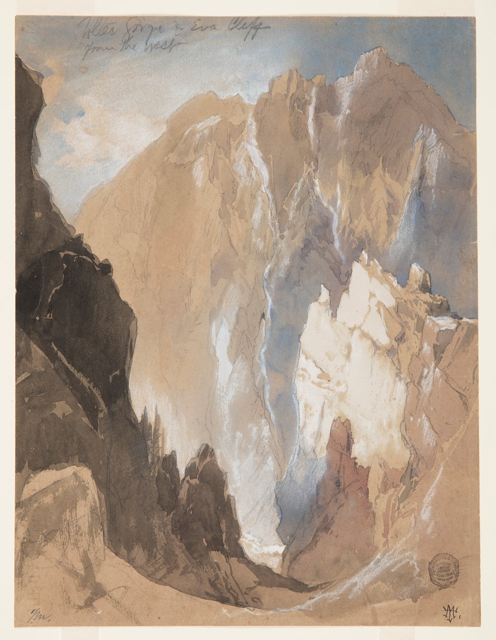 Toltec Gorge e Eva Cliff do oeste, Colorado de Thomas Moran