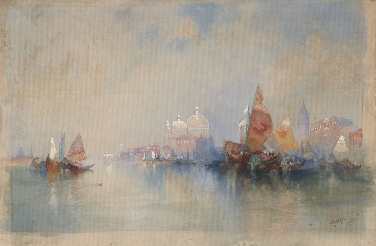 Veneza: a lagoa em direcção a Santa Maria della Salute de Thomas Moran