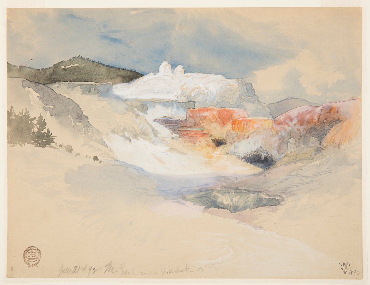 Yellowstone, fontes termais de Thomas Moran