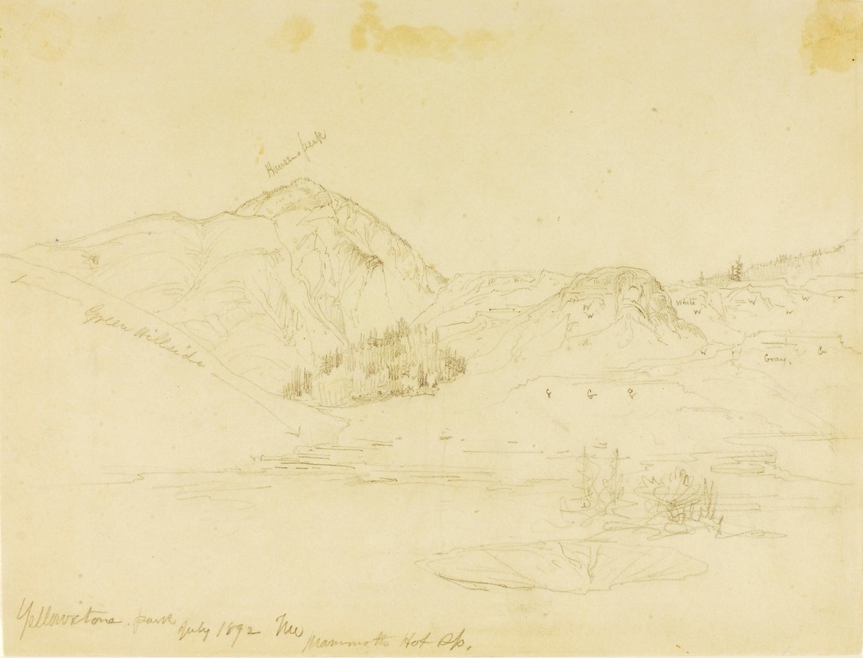 Parque de Yellowstone, Mammoth Hot Springs de Thomas Moran