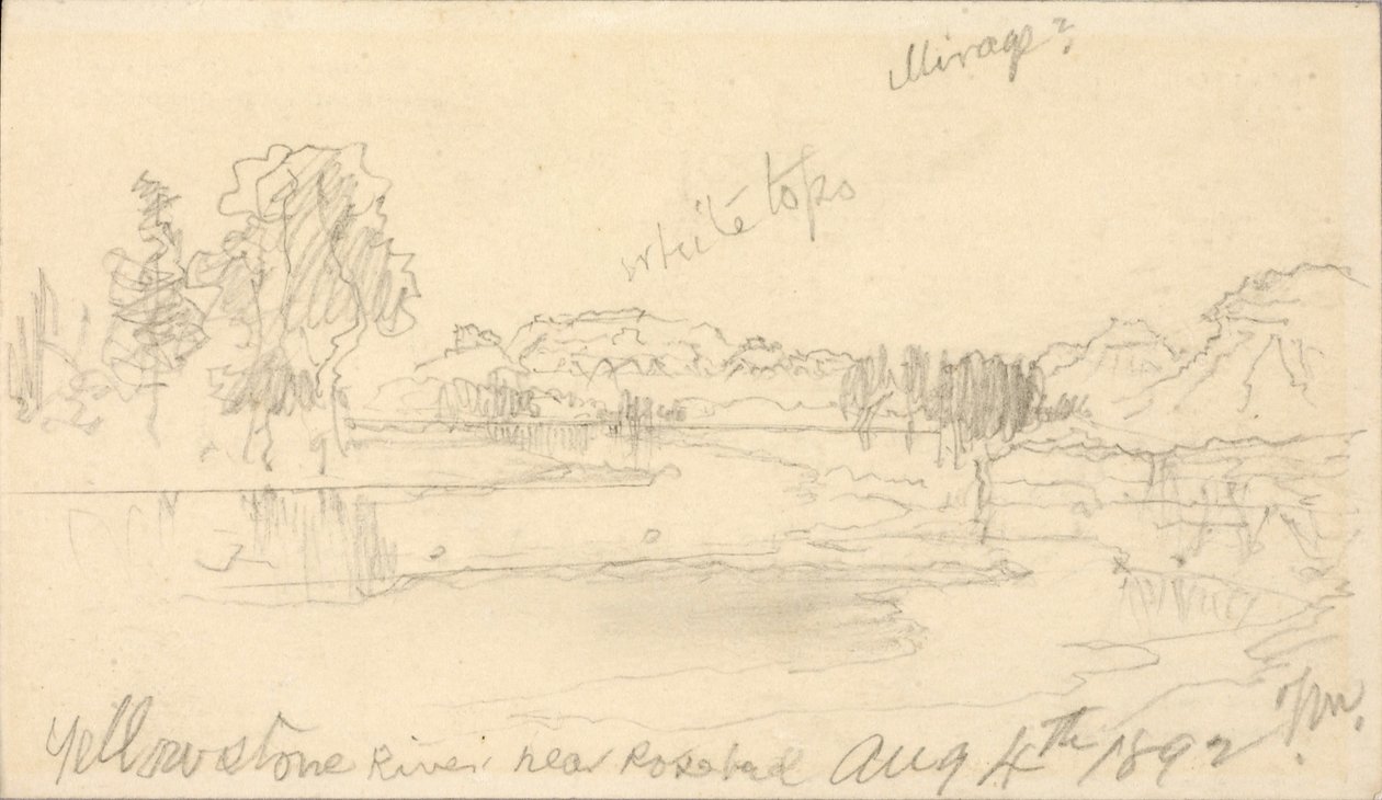 Rio Yellowstone, perto de Rosebud de Thomas Moran