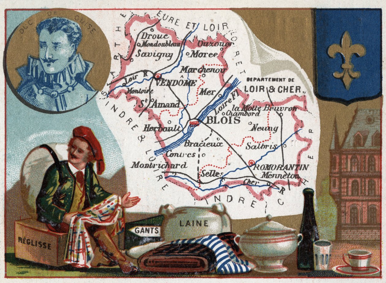 Loir-et-Cher, Centro, França. Liquisse, luvas e lã. Série sobre os departamentos franceses. , c.1920 (cromo) de Thomas & Mortimer John Hamilton (1741-79) Jones