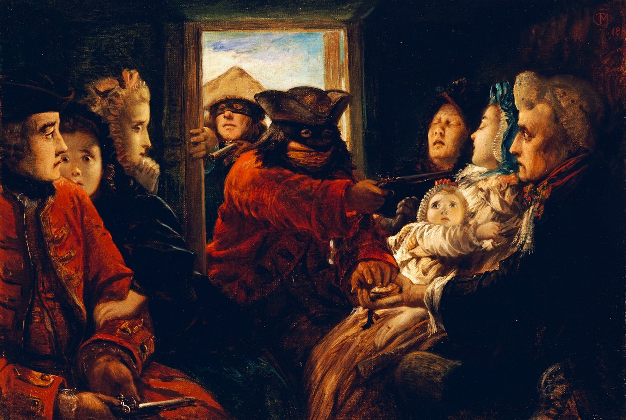 Viajando após 1760, "Seu dinheiro ou sua vida", 1861 de Thomas Musgrave Joy