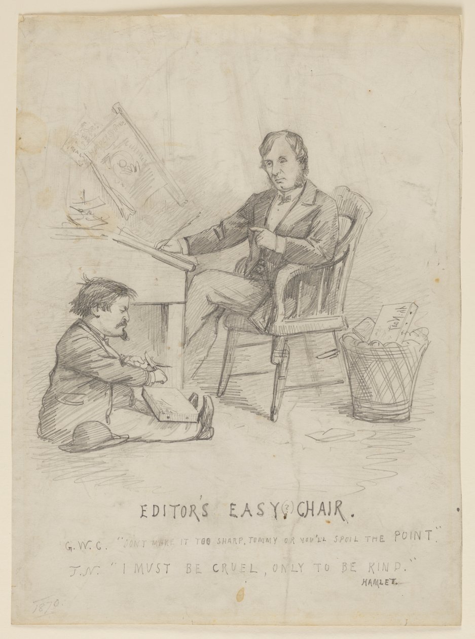 Estudo para Cartoon, "Cadeira Fácil do Editor" de Thomas Nast