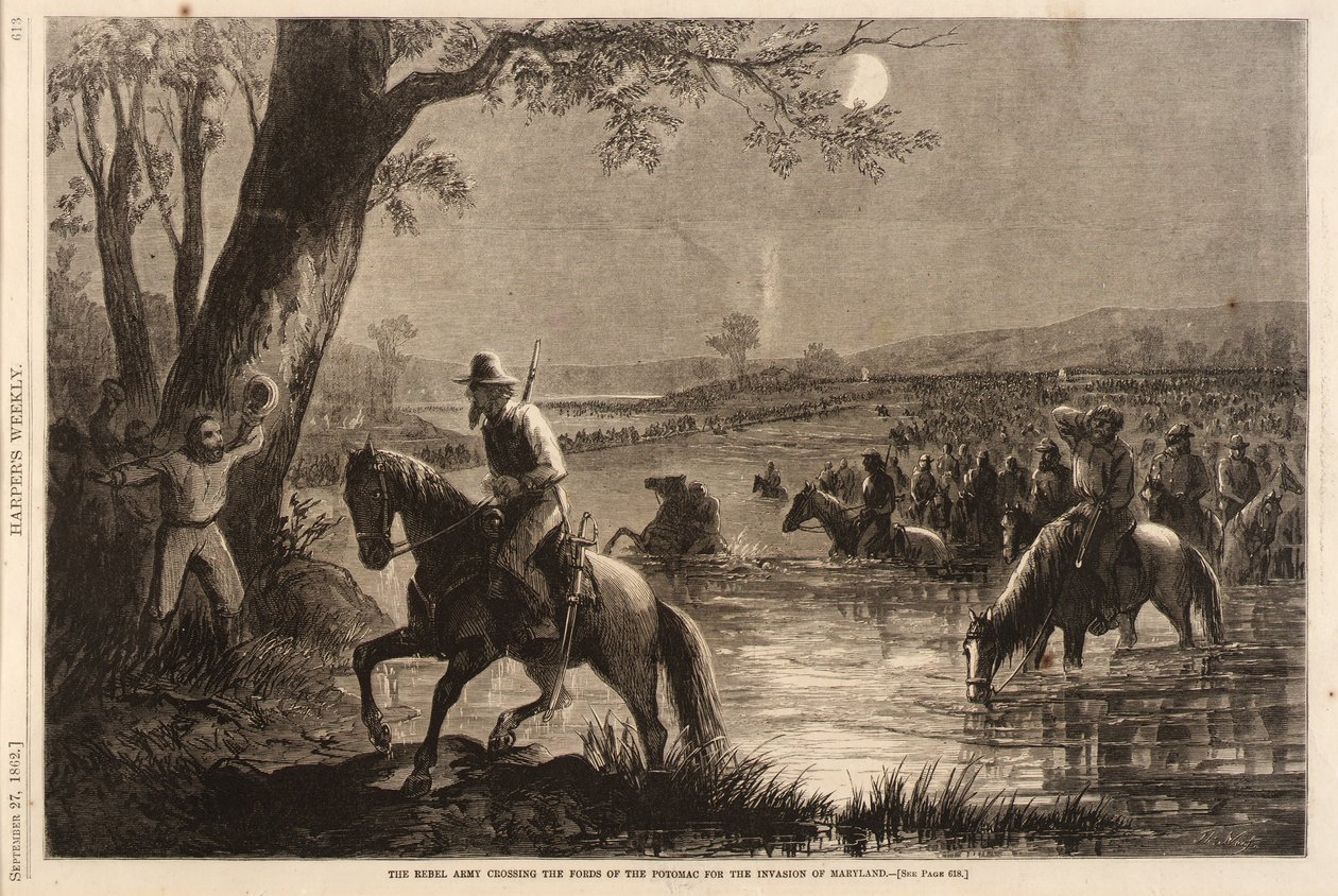 O Exército Rebelde Atravessando os Vaus do Potomac para a Invasão de Maryland, de Harper
