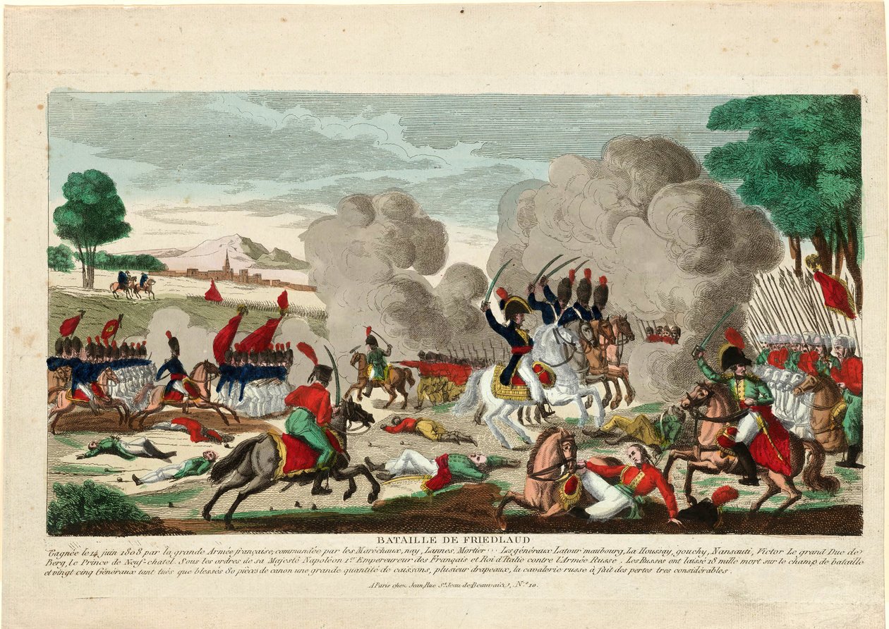 Bataille de Friedland - A Batalha de Friedland. Uma carga da guarda russa Leib em 14 de junho de 1807 - Naudet, Thomas Charles de Thomas Naudet