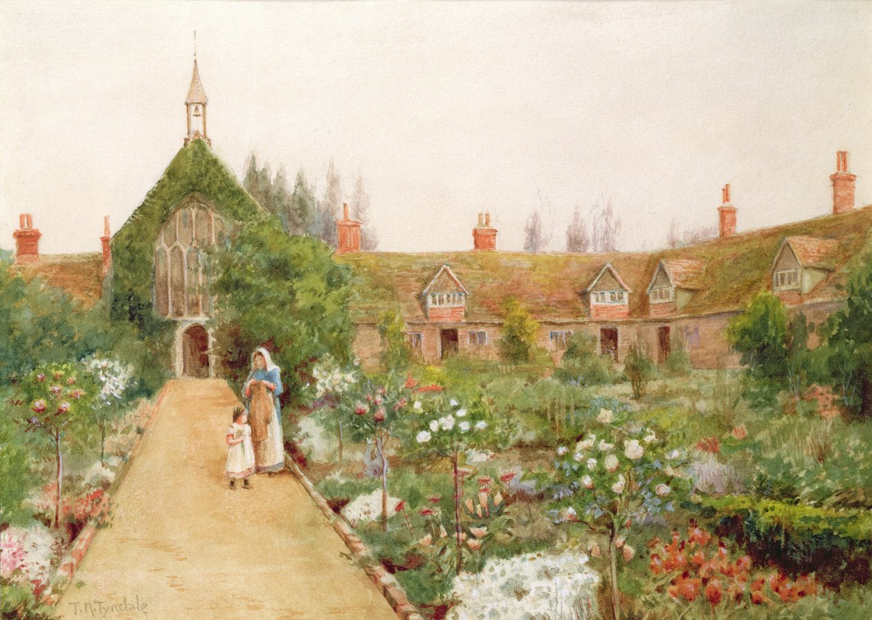 Um jardim rural em Bray, Berkshire de Thomas Nicholson Tyndale