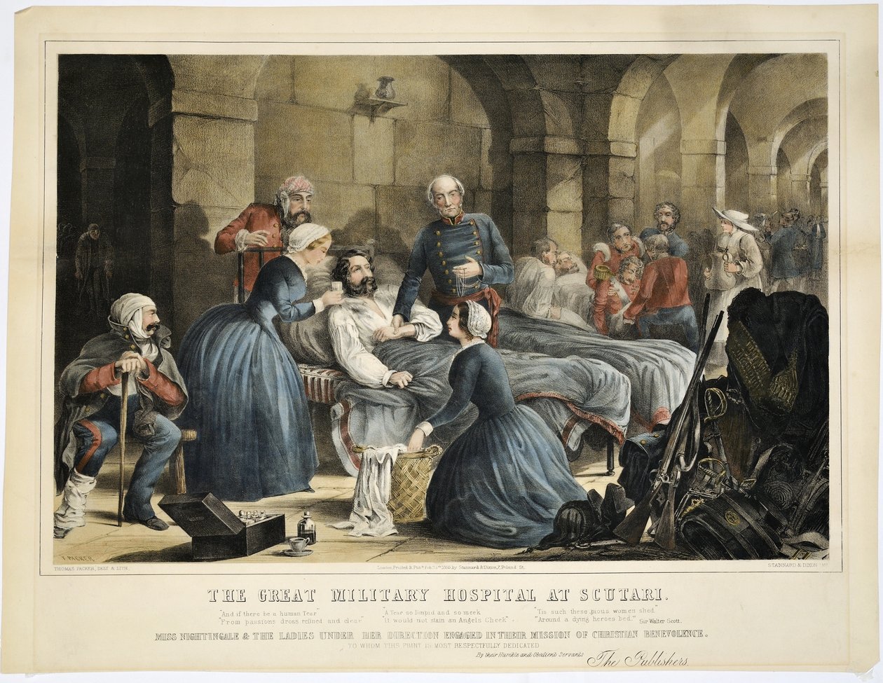 O Grande Hospital Militar de Scutari, impresso por Stannard und Dixon, 24 de fevereiro de 1855 de Thomas Packer