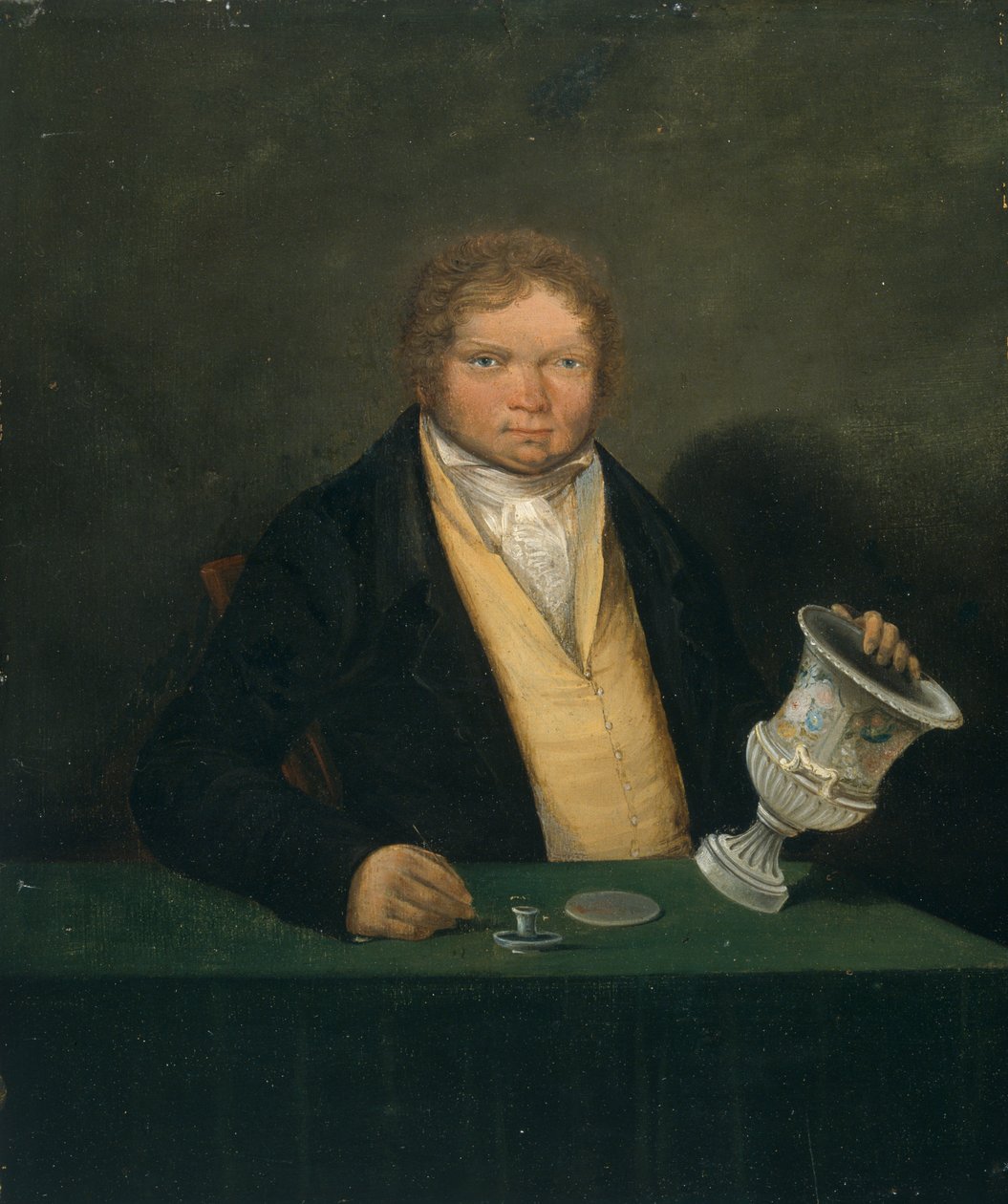 Autorretrato (c.1810-1820) (Óleo sobre painel) de Thomas Pardoe