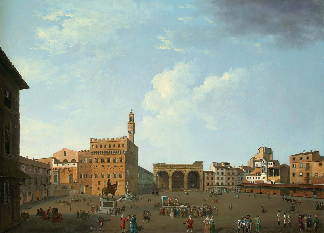 Vista da Piazza della Signoria, Florença de Thomas Patch