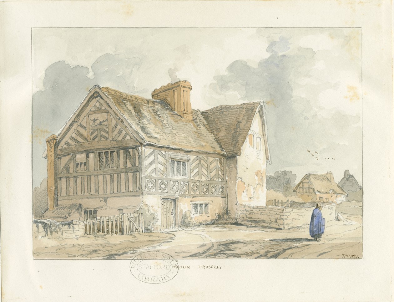 Acton Trussell Old House: pintura a aquarela de Thomas Peploe Wood