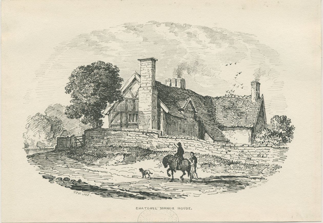 Chatcull Manor House: desenho a pena e tinta (vinheta) de Thomas Peploe Wood