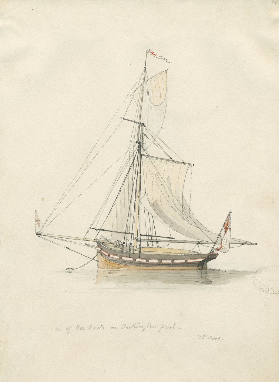 Chillington Park - Piscina: desenho de caneta e aquarela, nd [1837-1838] (desenho) de Thomas Peploe Wood