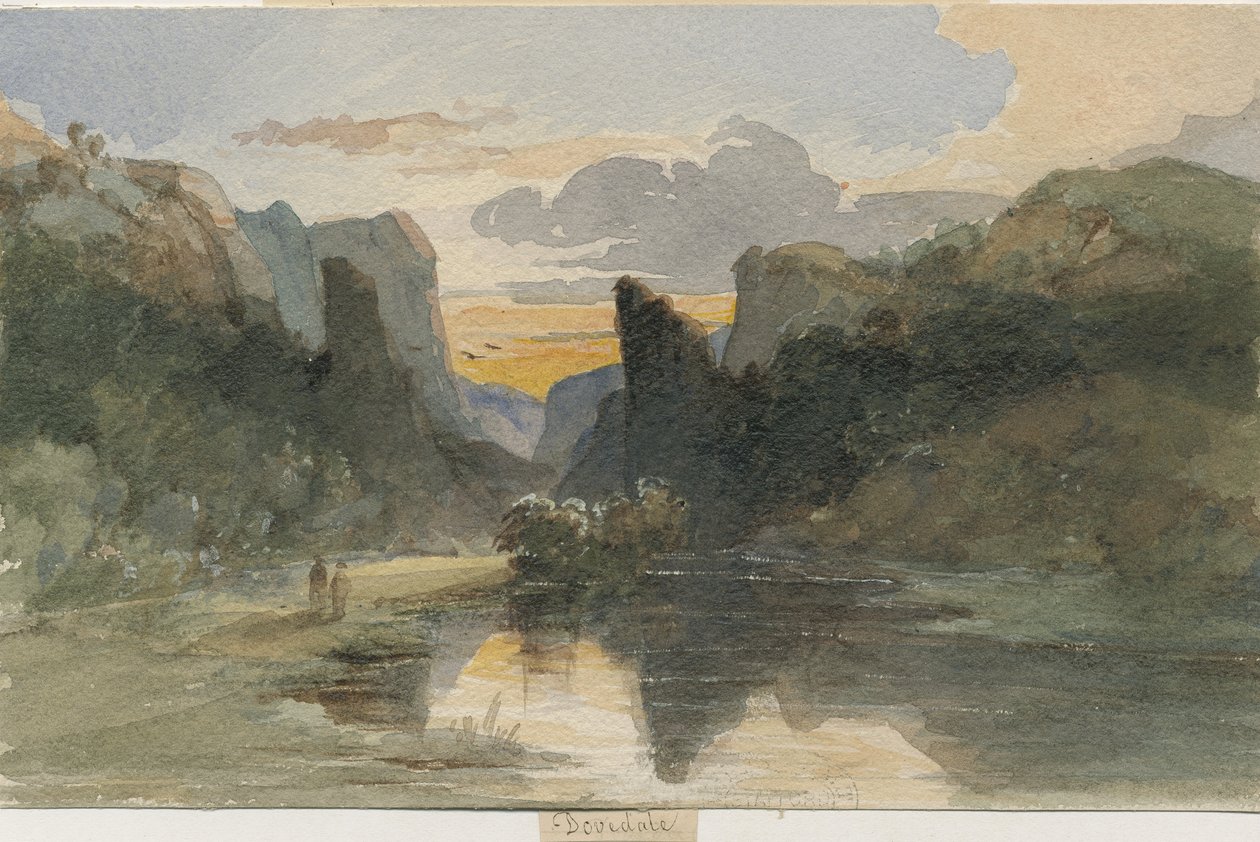 Dovedale - paisagem: pintura a óleo, nd [ 19th cent] de Thomas Peploe Wood