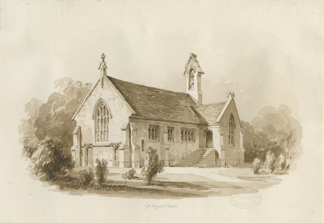 Grande Capela de Haywood: desenho em sépia, 1840 de Thomas Peploe Wood