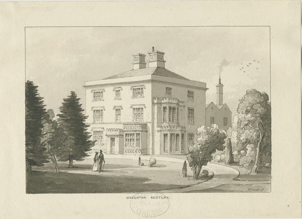 Reitoria Haughton: desenho de lavagem de Thomas Peploe Wood