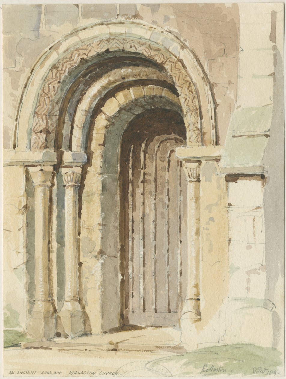 Igreja de Rolleston: pintura a óleo, 184 [4] de Thomas Peploe Wood